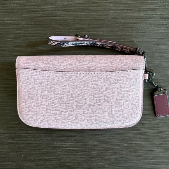 Coach 1941 Leather Clutch Snakeskin Accents - Picture 3 of 14